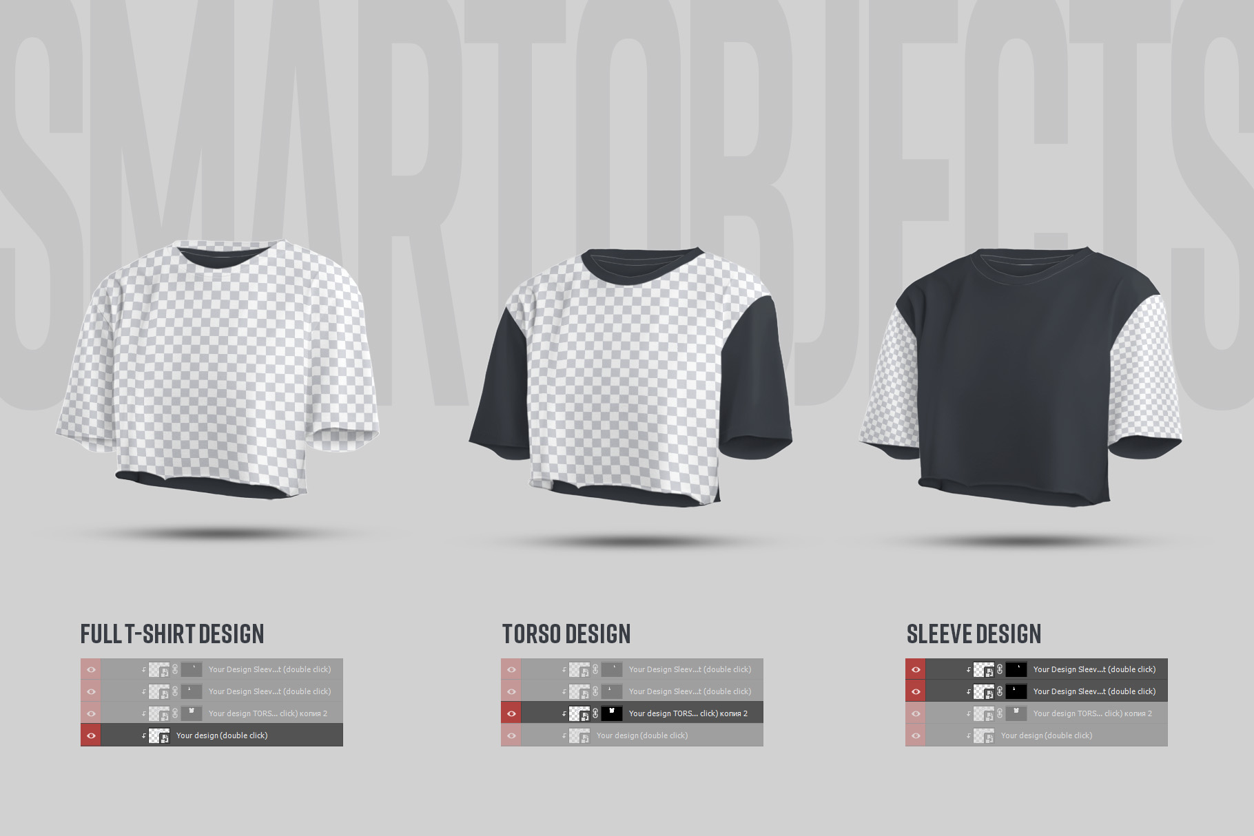 Crop Top T-shirt 3D Style Mockups preview image.