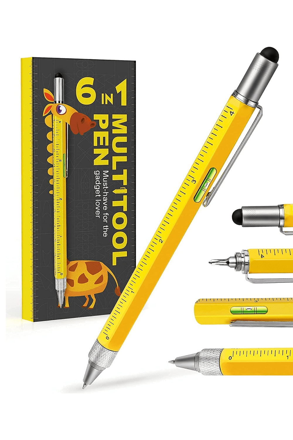 Multitool Pen with Stylus, Ruler, Level, Screwdriver, Ballpoint.