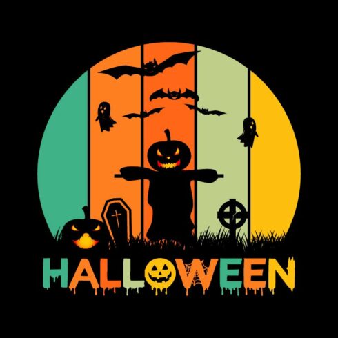 Halloween T-shirt Design with Grunge.