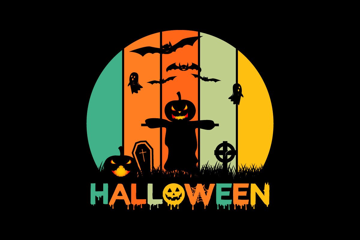 Halloween T-shirt Design with Grunge.