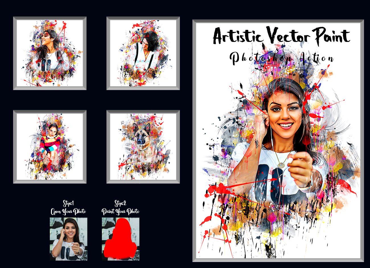 Cover image of Artistic Vector Paint PS Action.