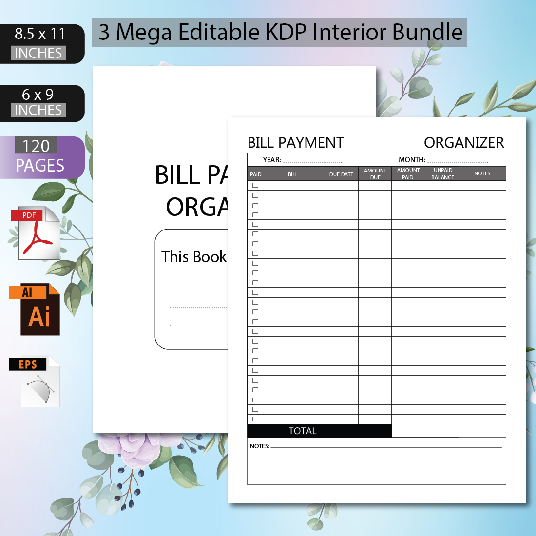 Mega Editable KDP Interior Bundle cover image.