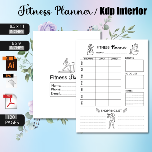 Fitness Planner KDP Interior cover image.