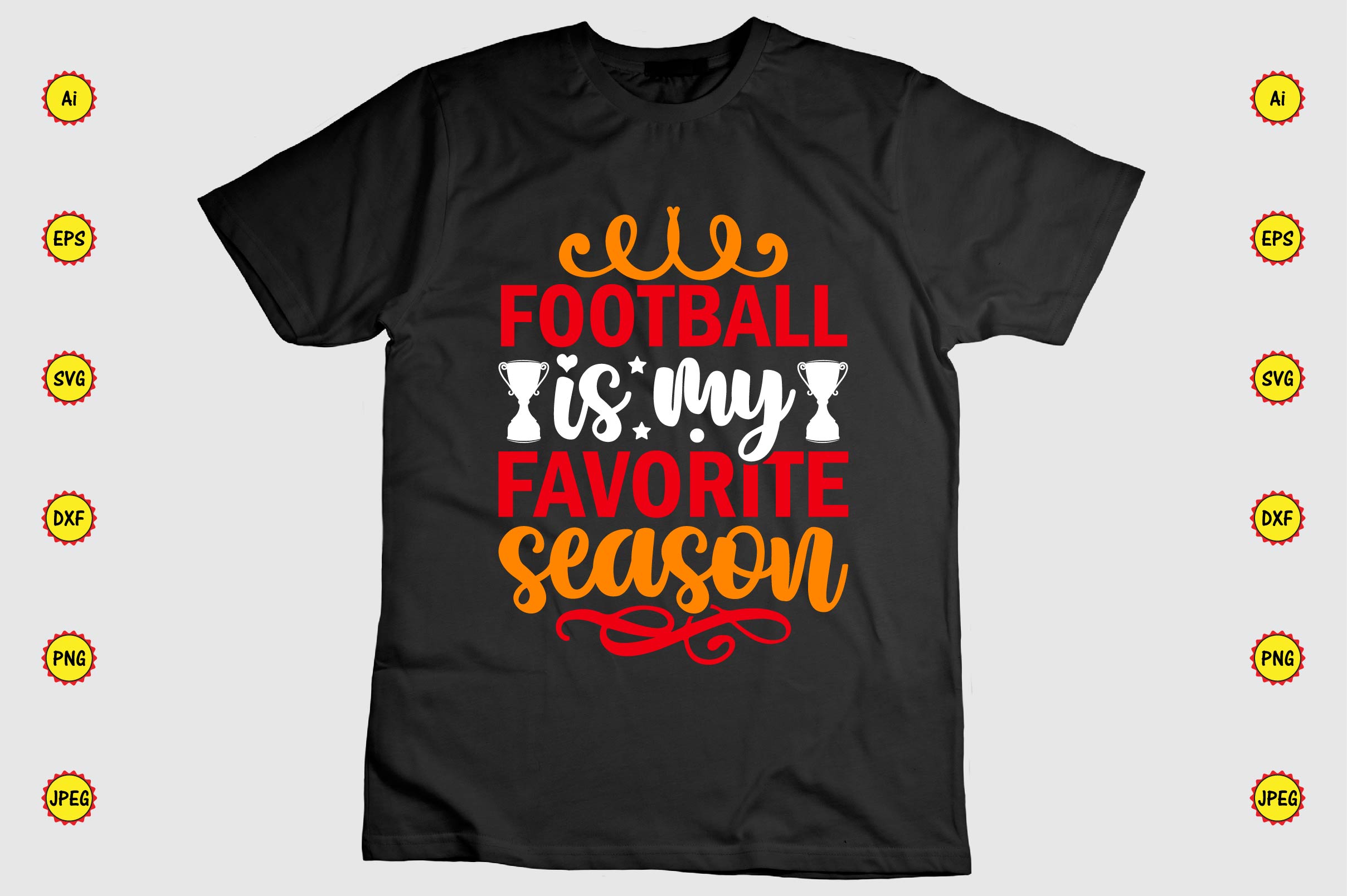 Quotes Football T-Shirt Design Bundle preview image.