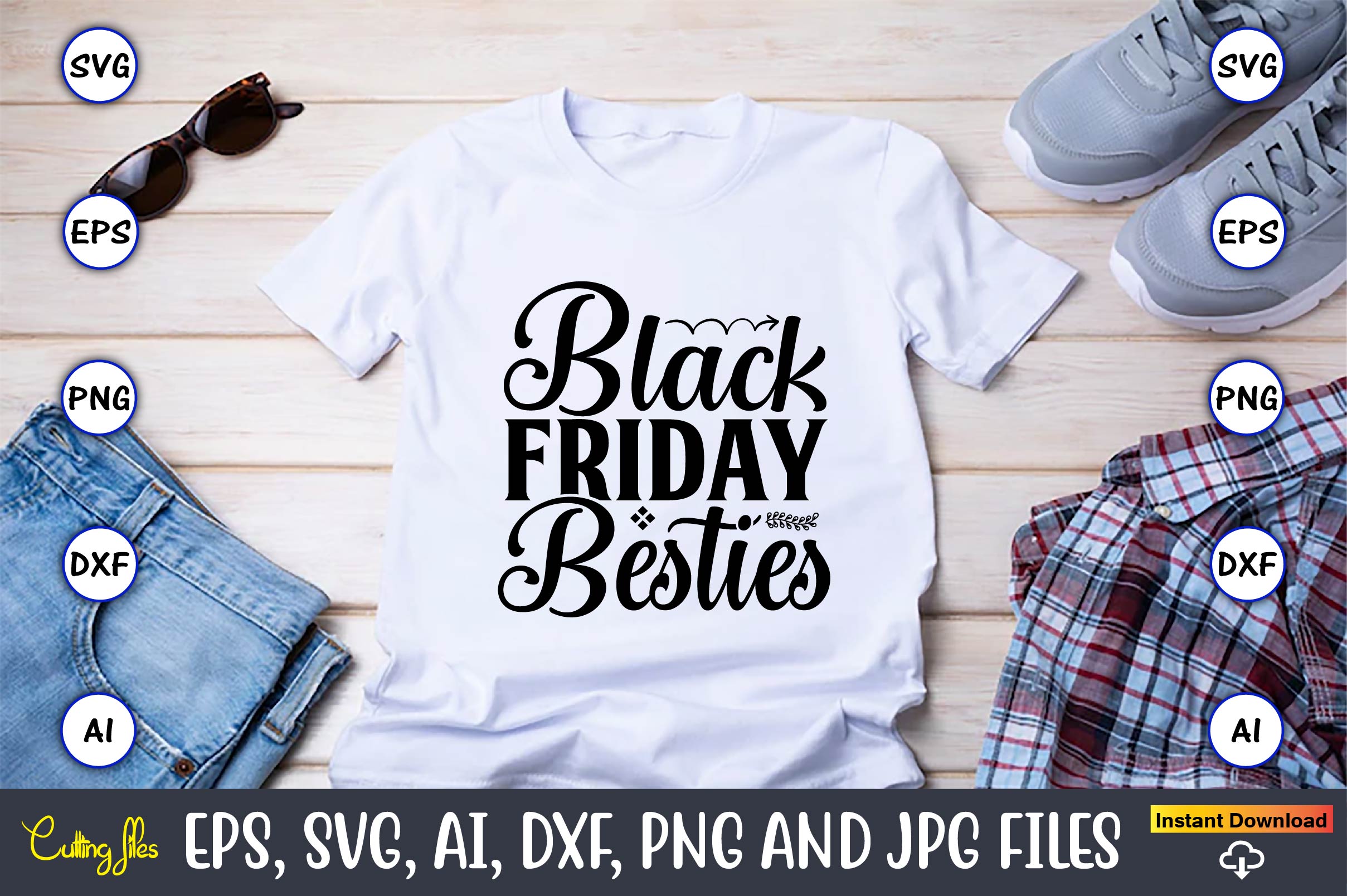T-Shirt Black Friday Besties Design bundle preview image.