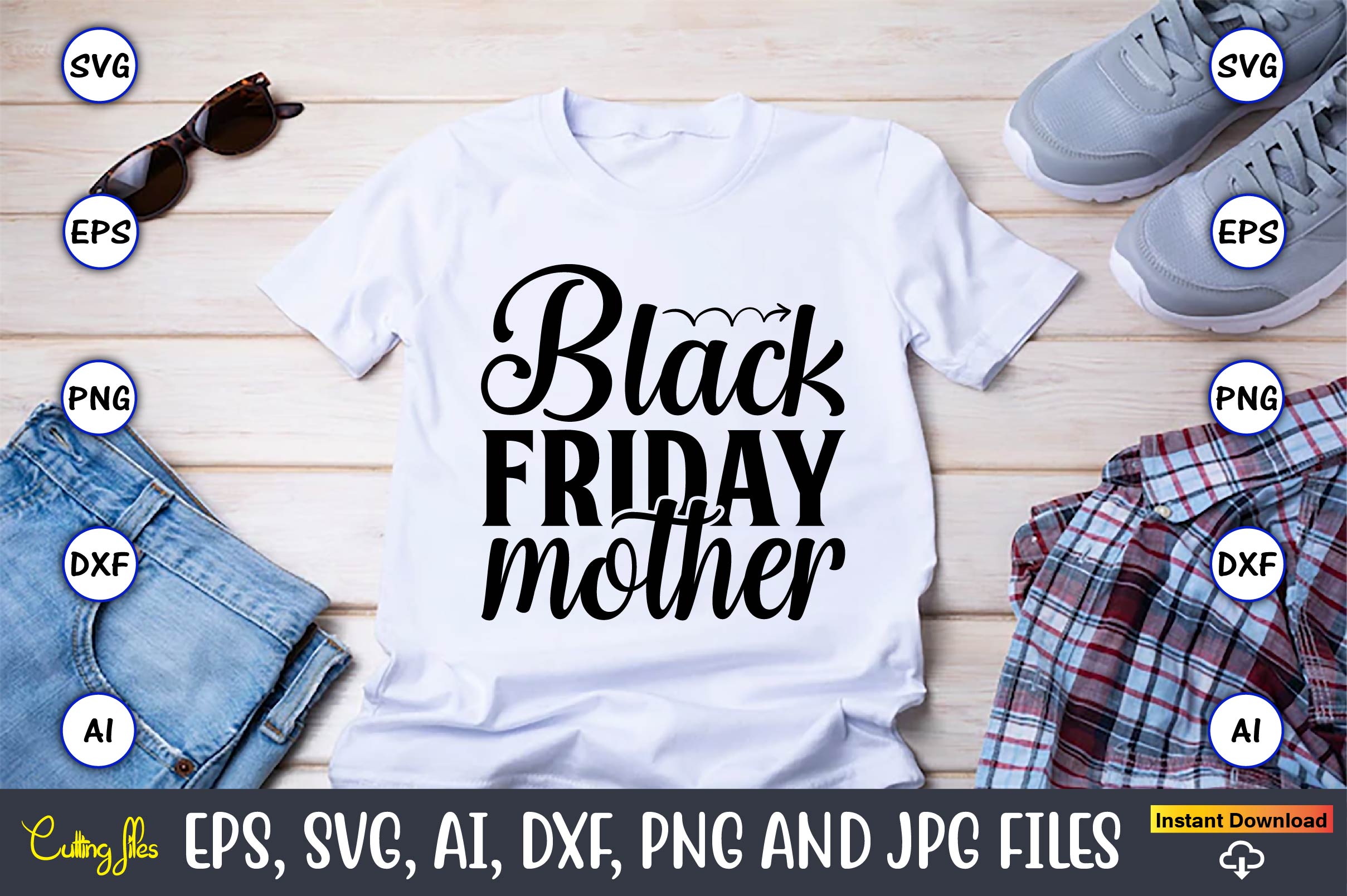 T-Shirt Black Friday Mother Design bundle preview image.