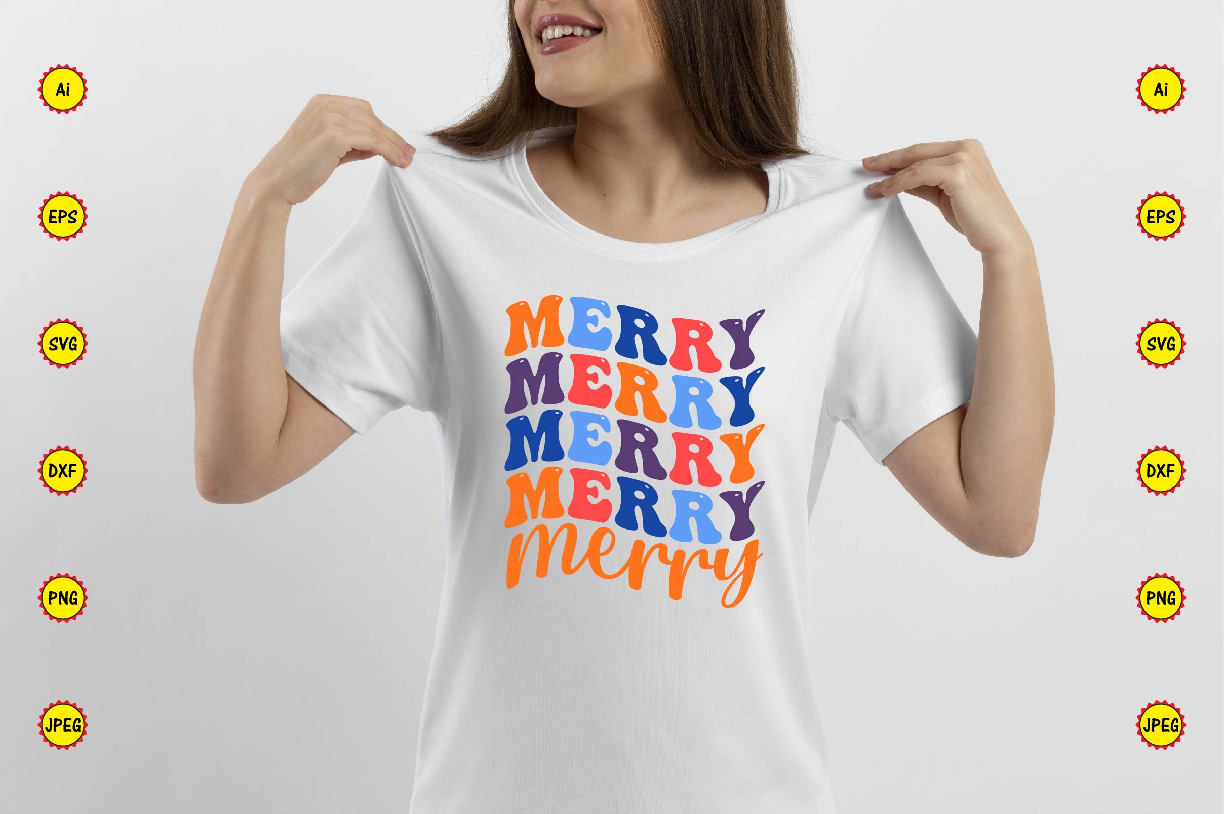 T-shirt Vintage Merry Christmas Design preview image.