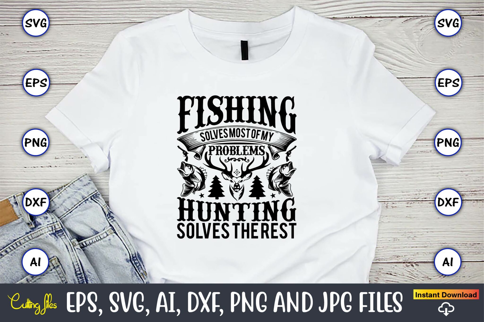 Hunting SVG TShirt Design Bundle MasterBundles