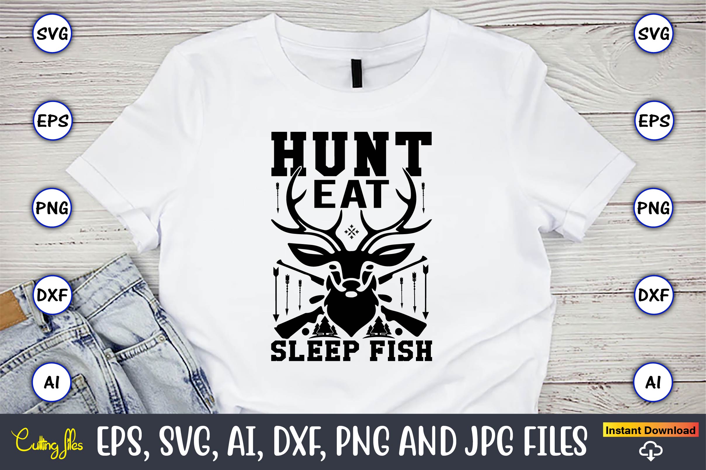 T-Shirt Hunting SVG Design Bundle preview image.