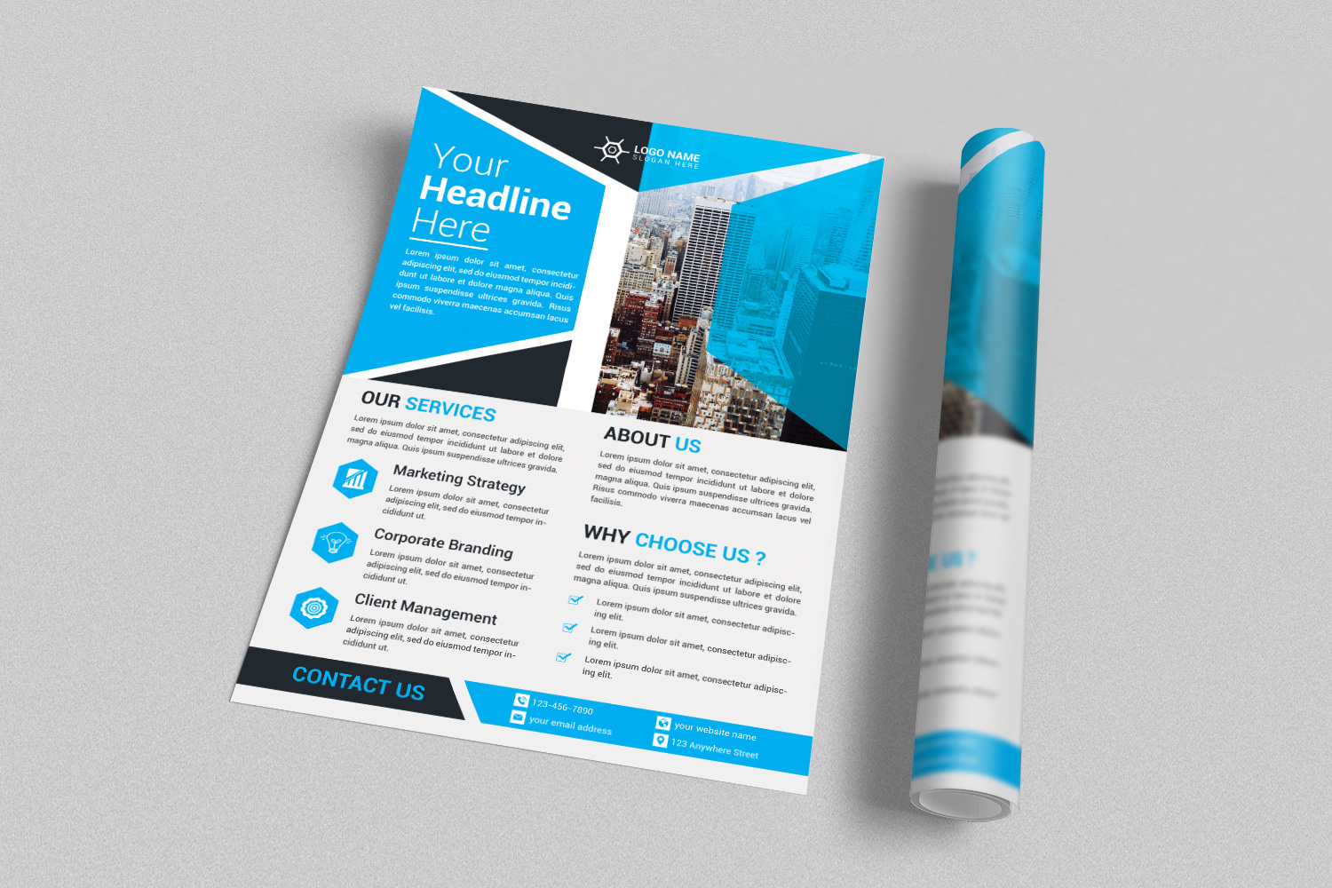 Modern Flyer Design Template preview image.