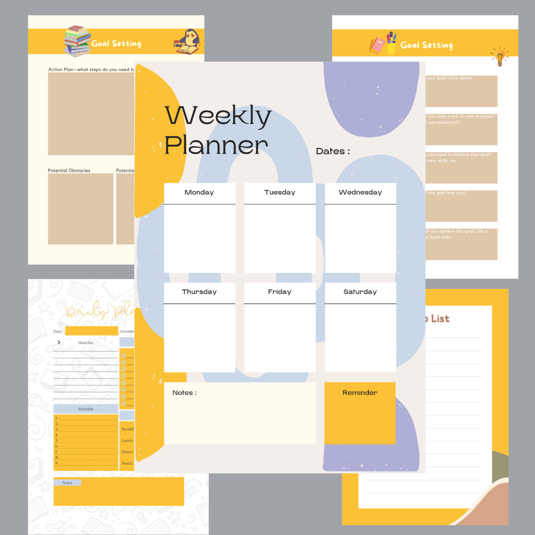 Stylish Printable Planner Design preview image.