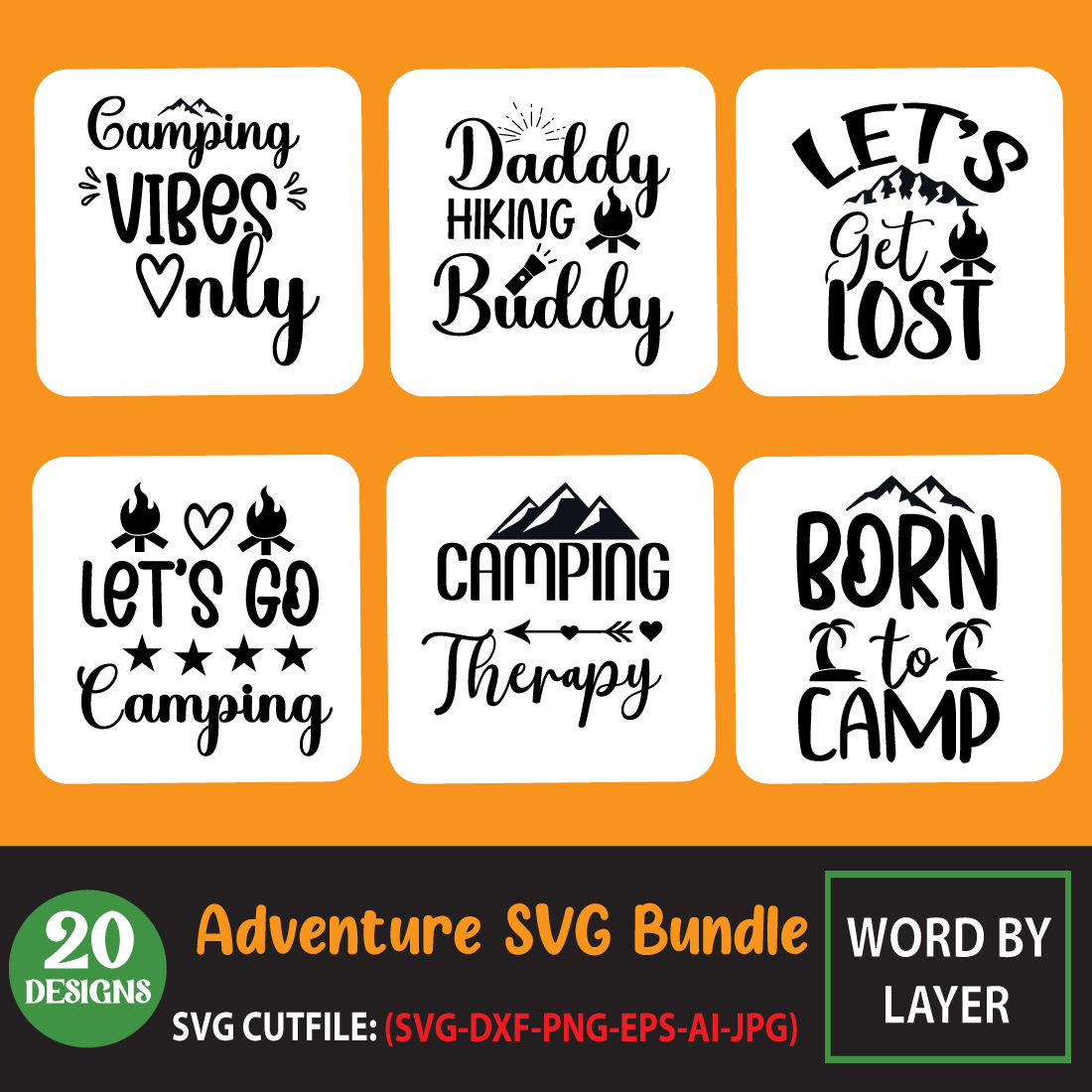 Adventure SVG Bundle main cover image.