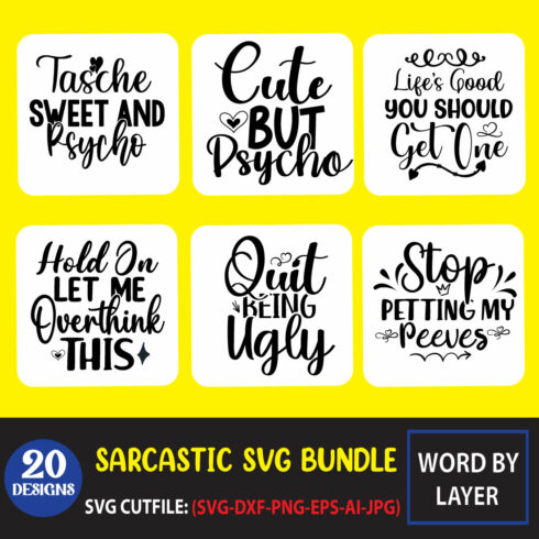 Sarcastic SVG Bundle main cover.