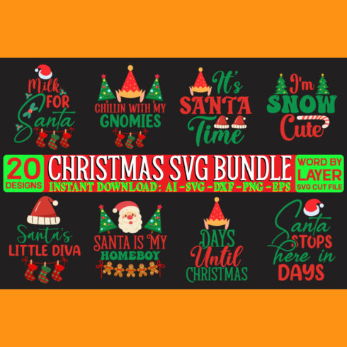 Christmas SVG Bundle main cover.