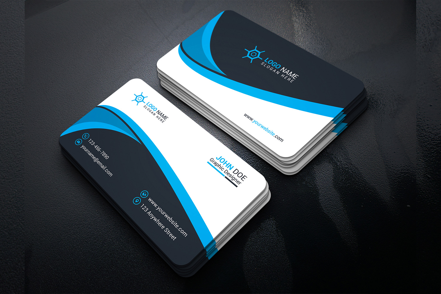 Modern Business Card Template Design preview image.