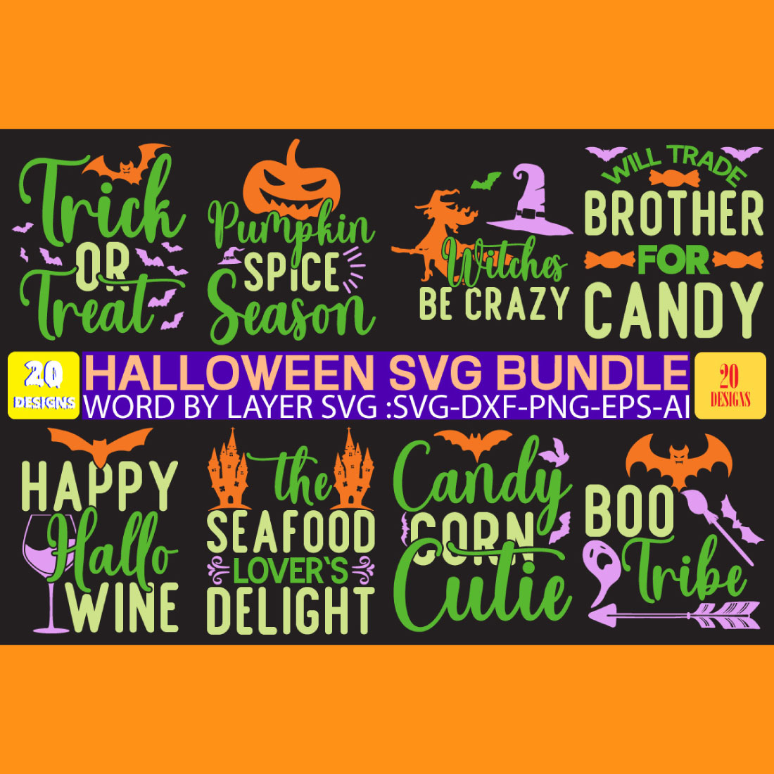 Halloween SVG Bundle main cover.