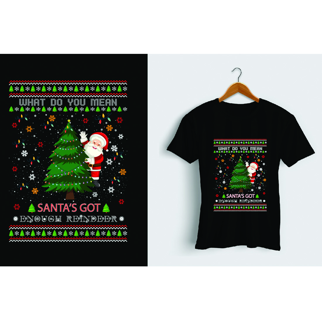 T-shirt Christmas Design Bundle preview image.