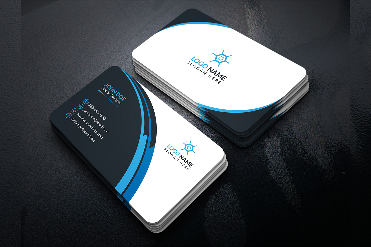 Creative Business Card Design Template preview image.