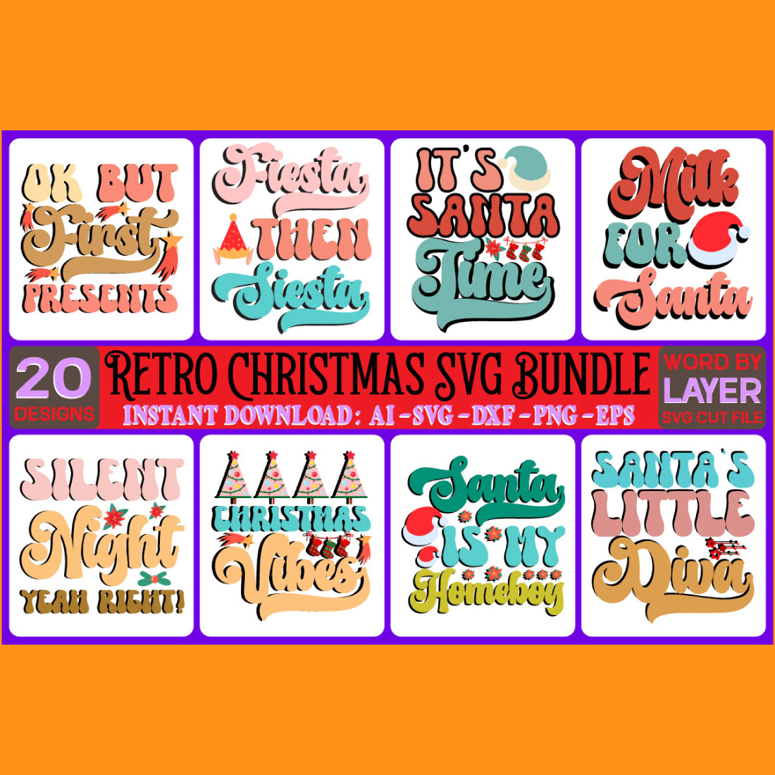 Christmas Retro Design SVG Bundle - MasterBundles