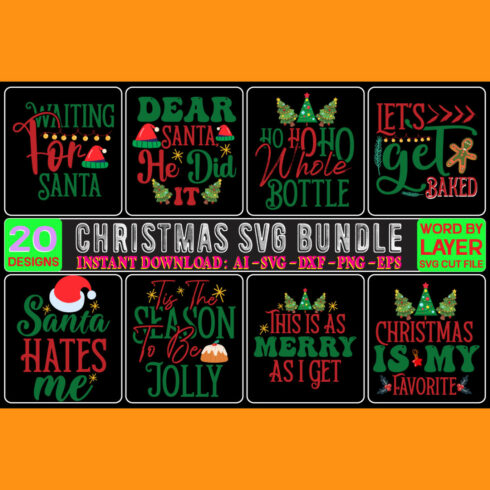 Christmas SVG Bundle main cover.