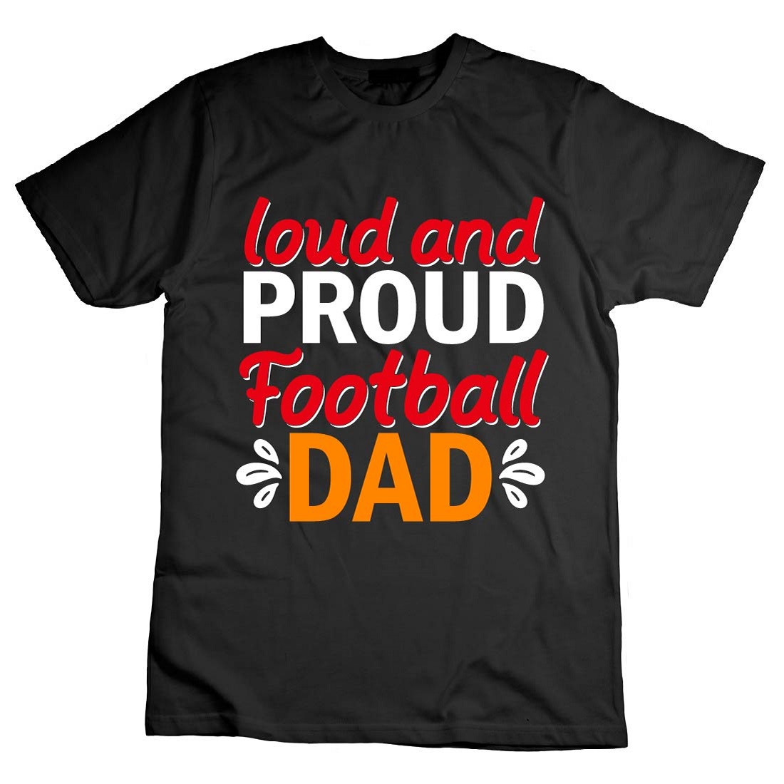 T-shirt Typography Proud Football Dad Design Bundle preview image.