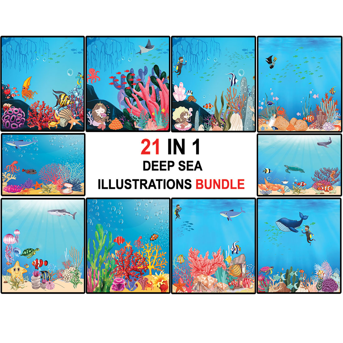 Deep Sea Illustrations Bundle cover image.