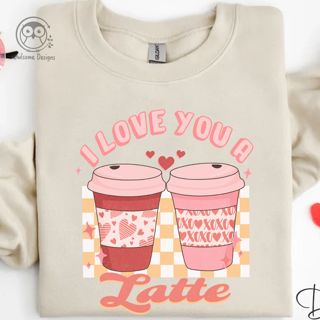 Image of t-shirt with amazing latte paper cups print.
