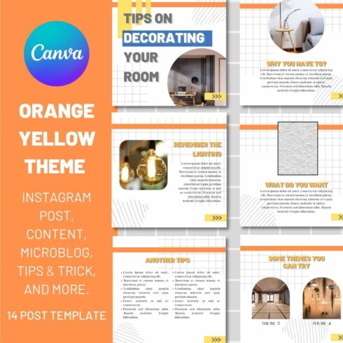 Orange and Yellow Simple Instagram Template cover image.