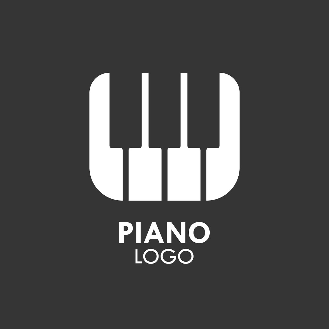 Piano Key Music Logo Vector Symbol main cover.
