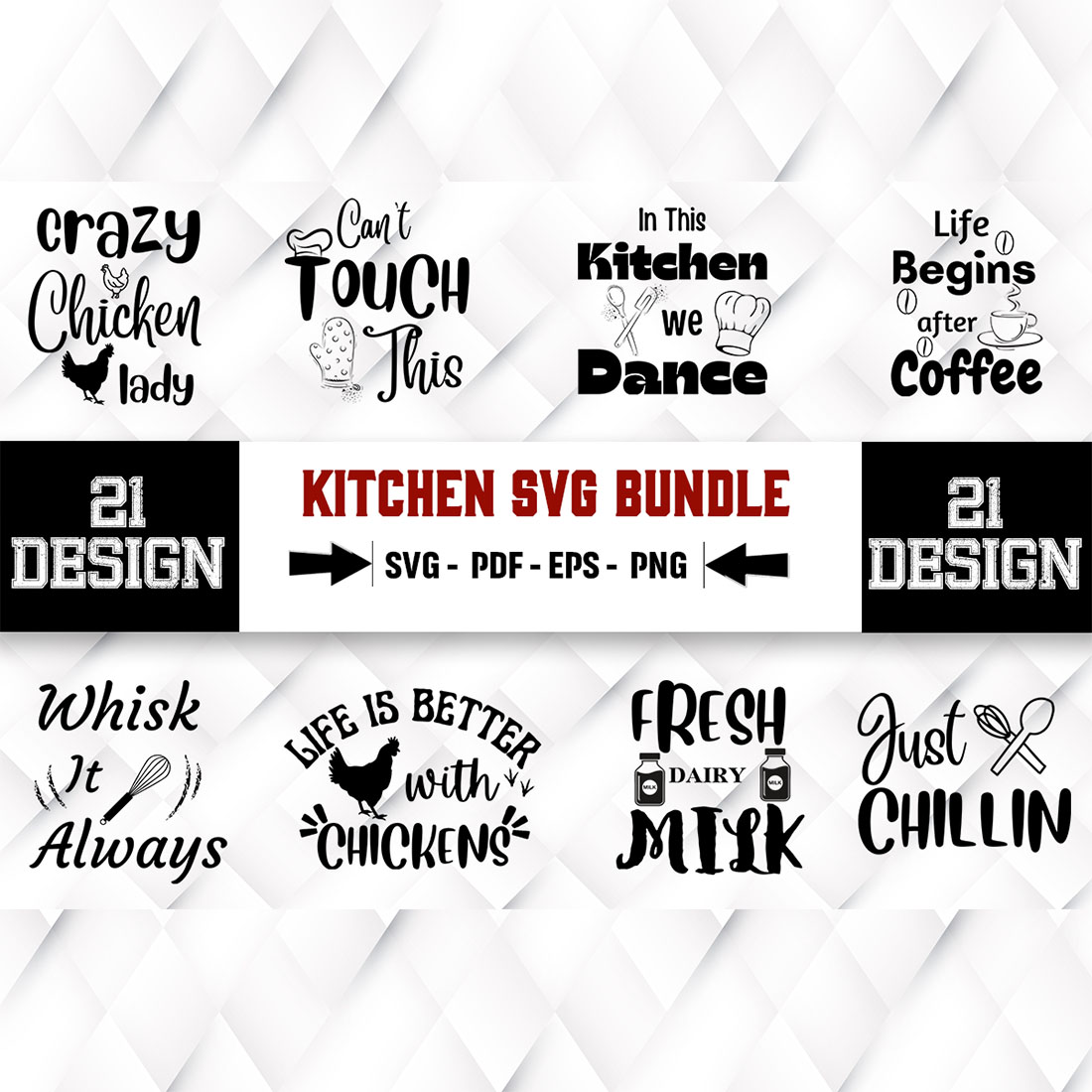 A pack of unique images on the theme of the kitchen