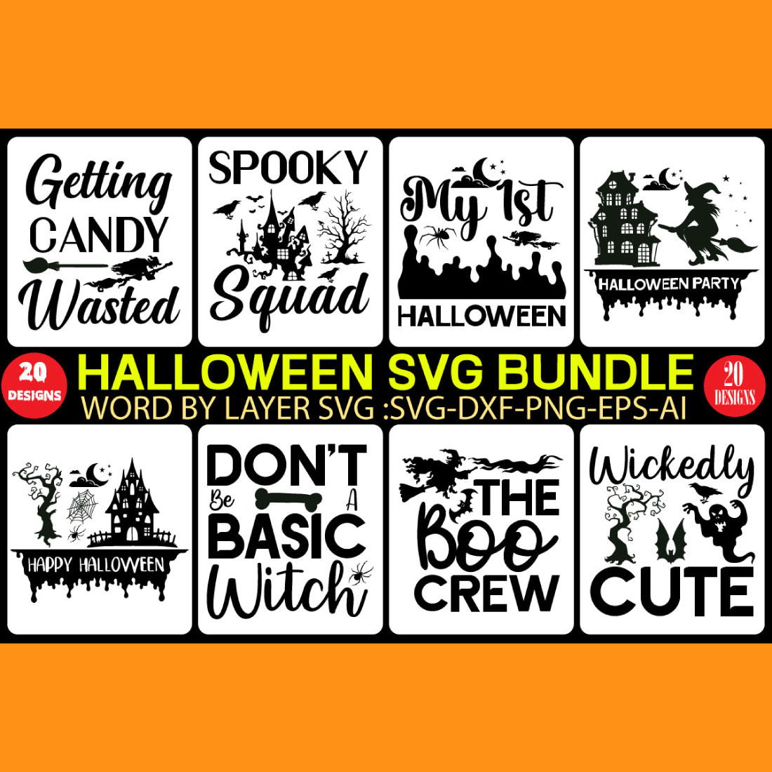 Halloween SVG Bundle main cover.