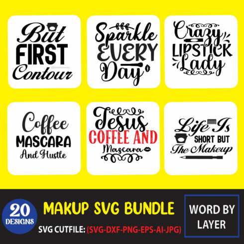 Makeup SVG Bundle main cover.