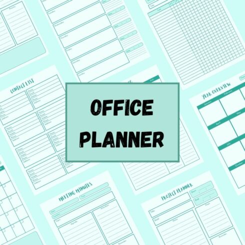 Green Printable Office Task Planner Design cover image.