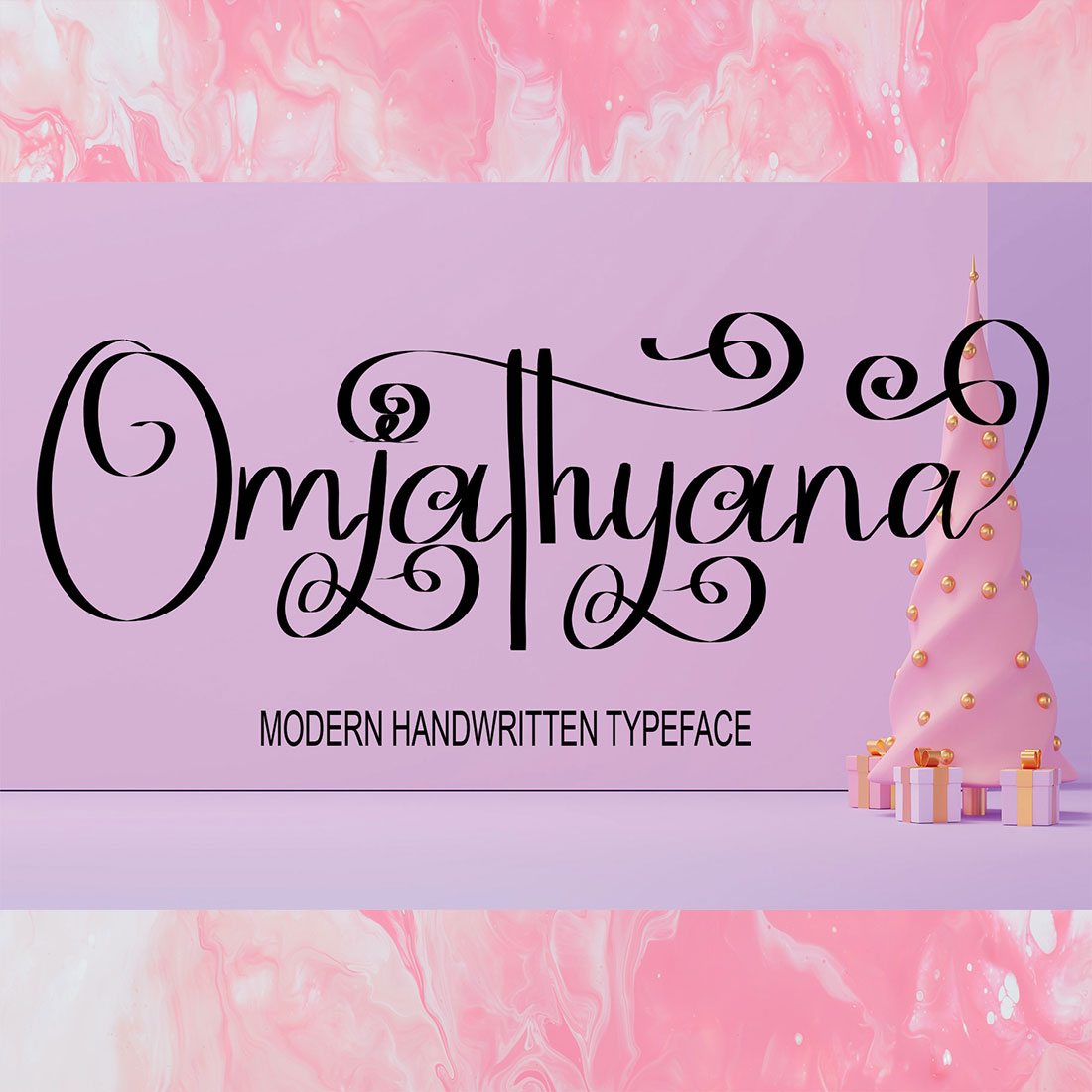 Signature Font Script Omjathyana Design cover image.