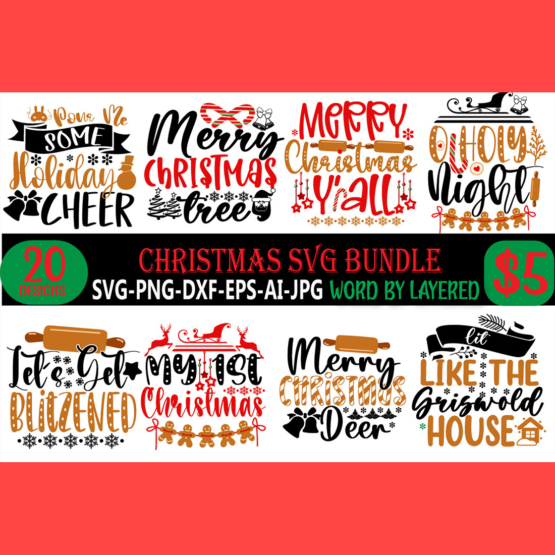 Christmas SVG Bundle main cover.