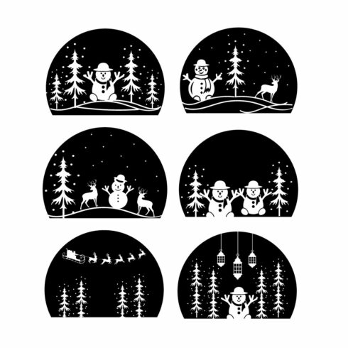 Christmas Snowman SVG Bundle image cover.