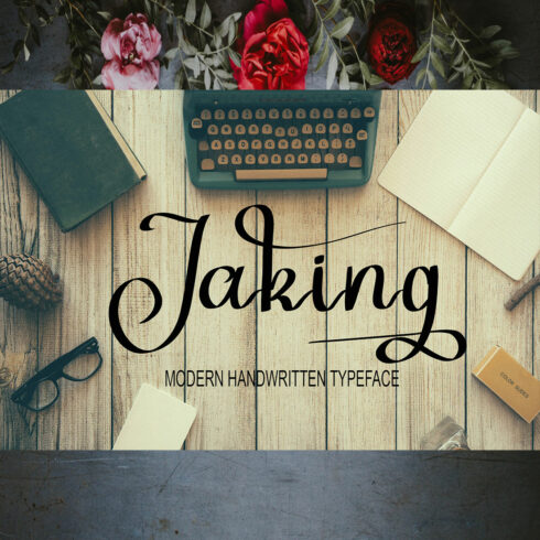Cover of the gorgeous Jaking font.