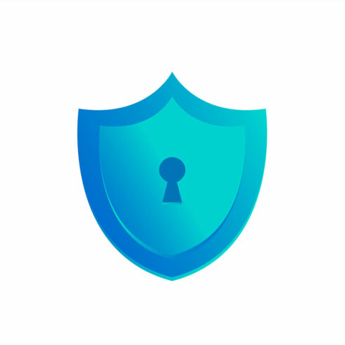 Shield Security Emblem Gradient Vector Logo.