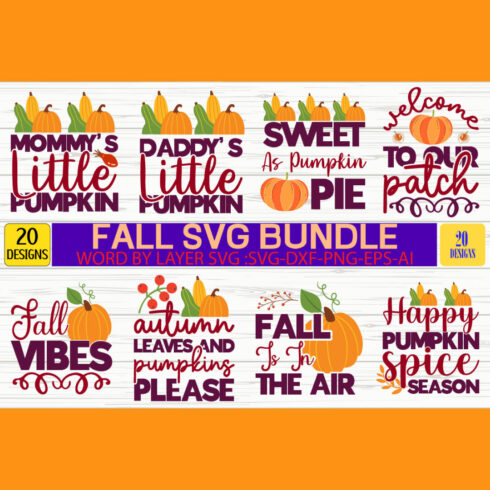 Fall SVG Bundle main cover.