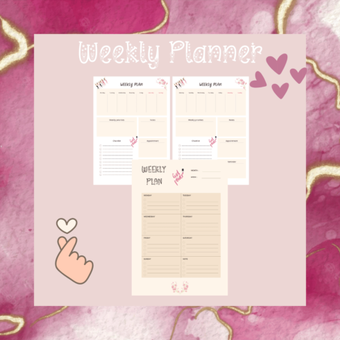 Free Women's Cute Minimal Weekly Planner Template cover image.