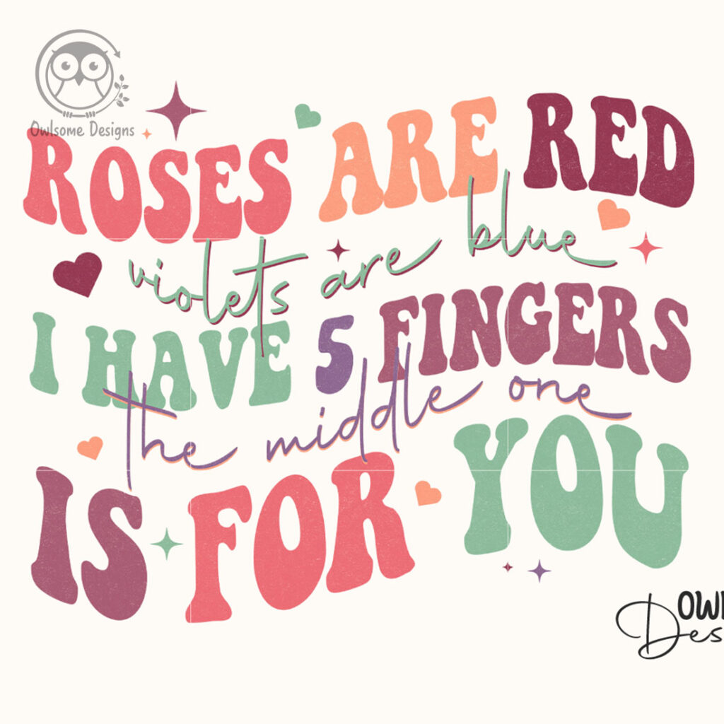 Roses Are Red Violets Are Blue Retro Quotes - MasterBundles
