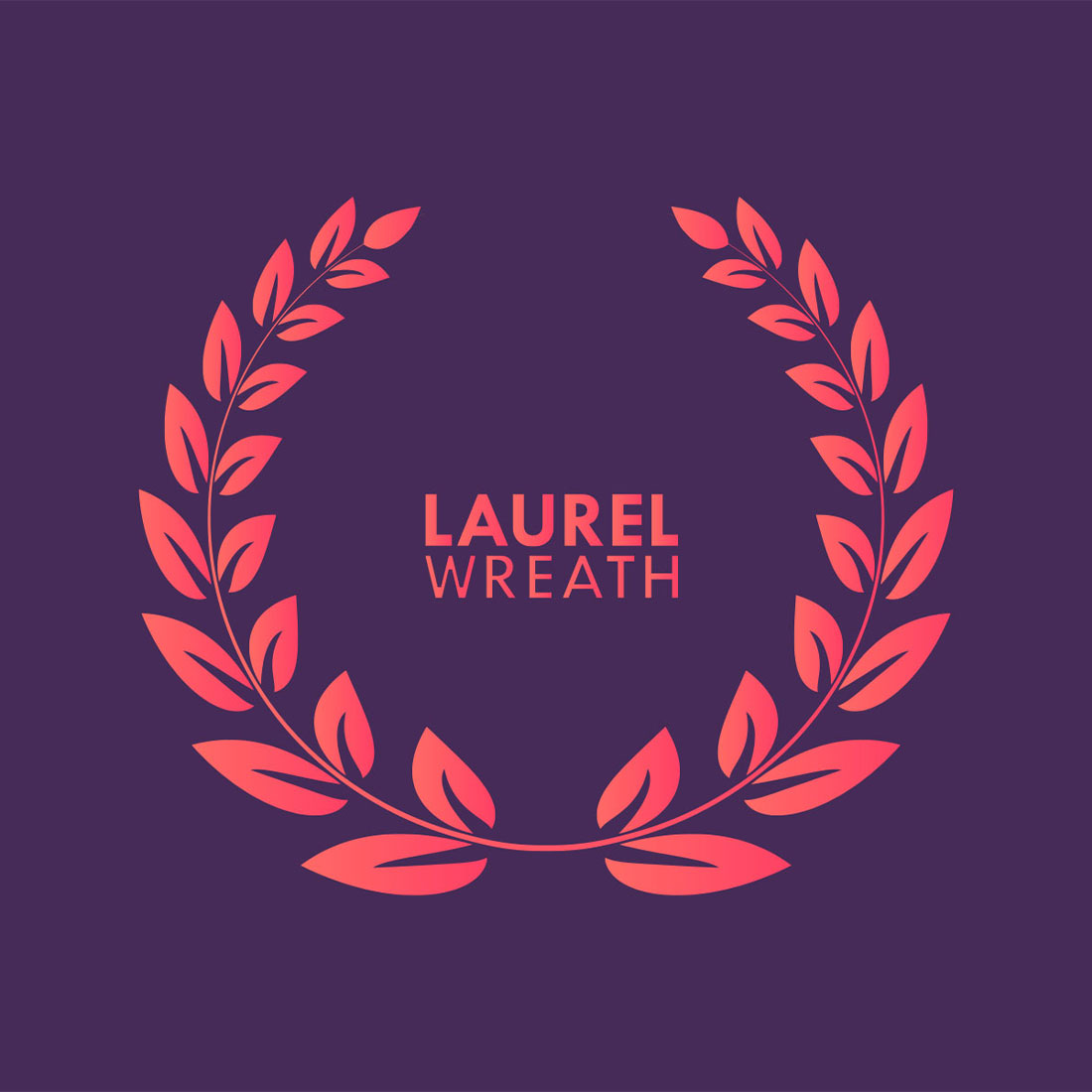 Laurel Wreath Leaf Element Gradient Vector Illustration main cover.