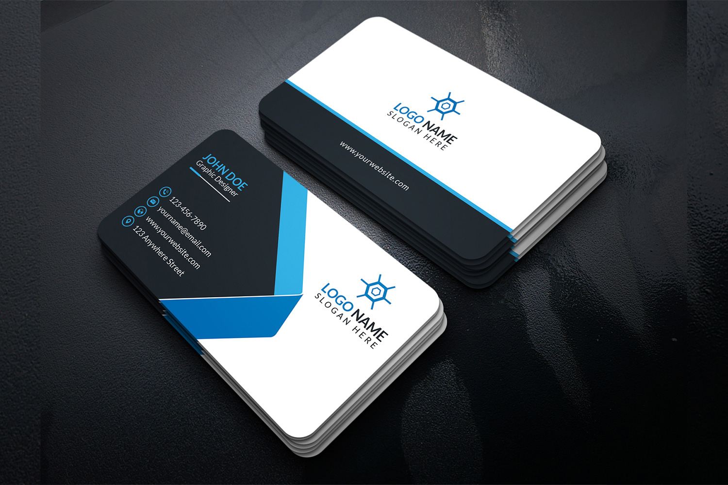 Business Card Design Template preview image.