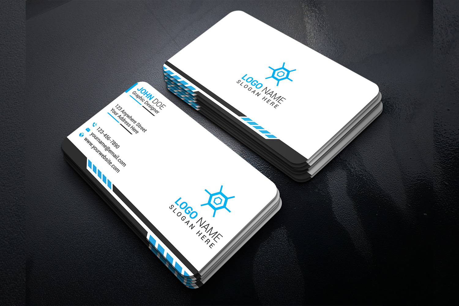 Minimal Business Card Template Design preview image.