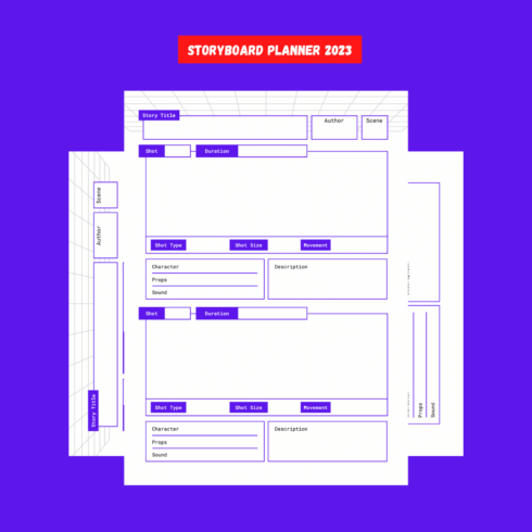 Video Story Board Planner Template main cover.