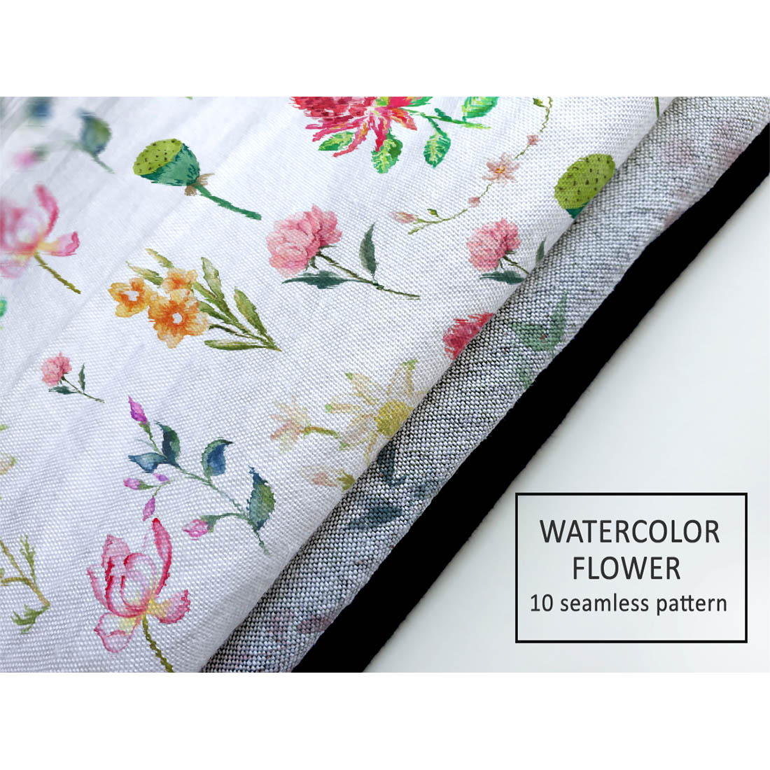 Seamless Watercolor Flower Pattern.