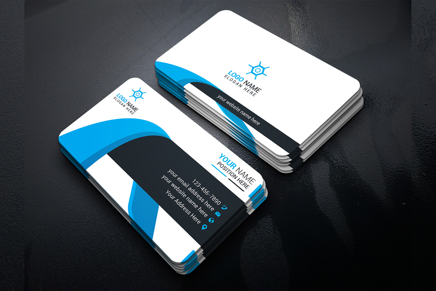 Creative Business Card Design Template preview image.