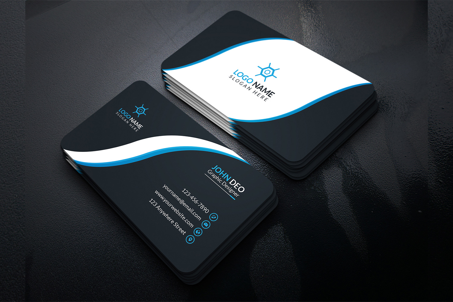 Creative Business Card Design Template preview image.