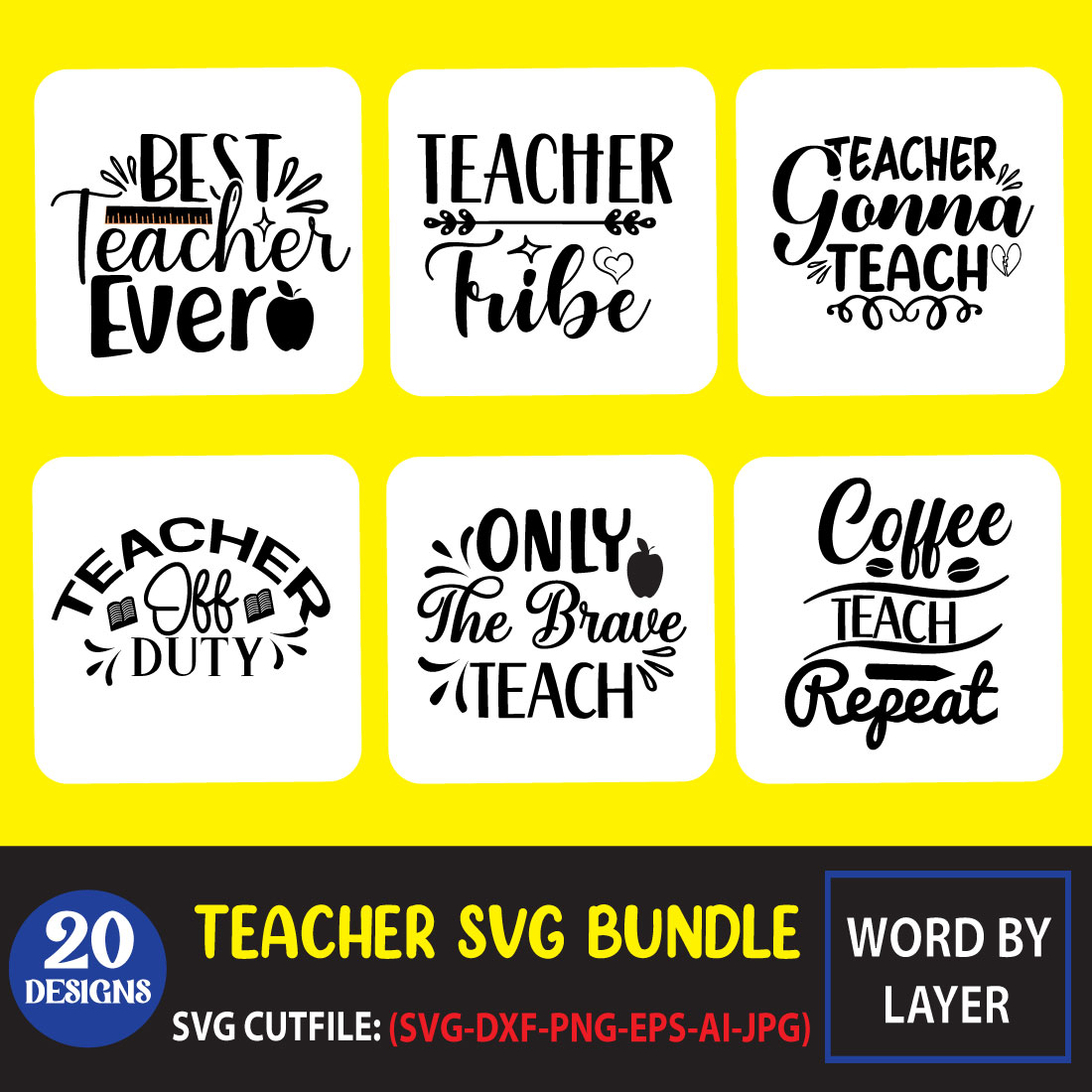 Pack of unique images for prints on the theme of the teacher