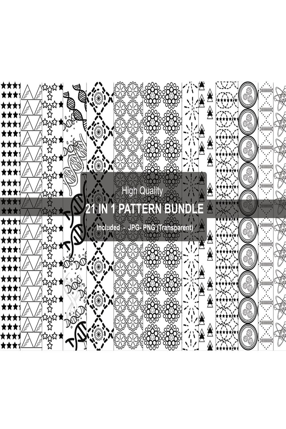 Exclusive Black and White Pattern Design pinterest image.